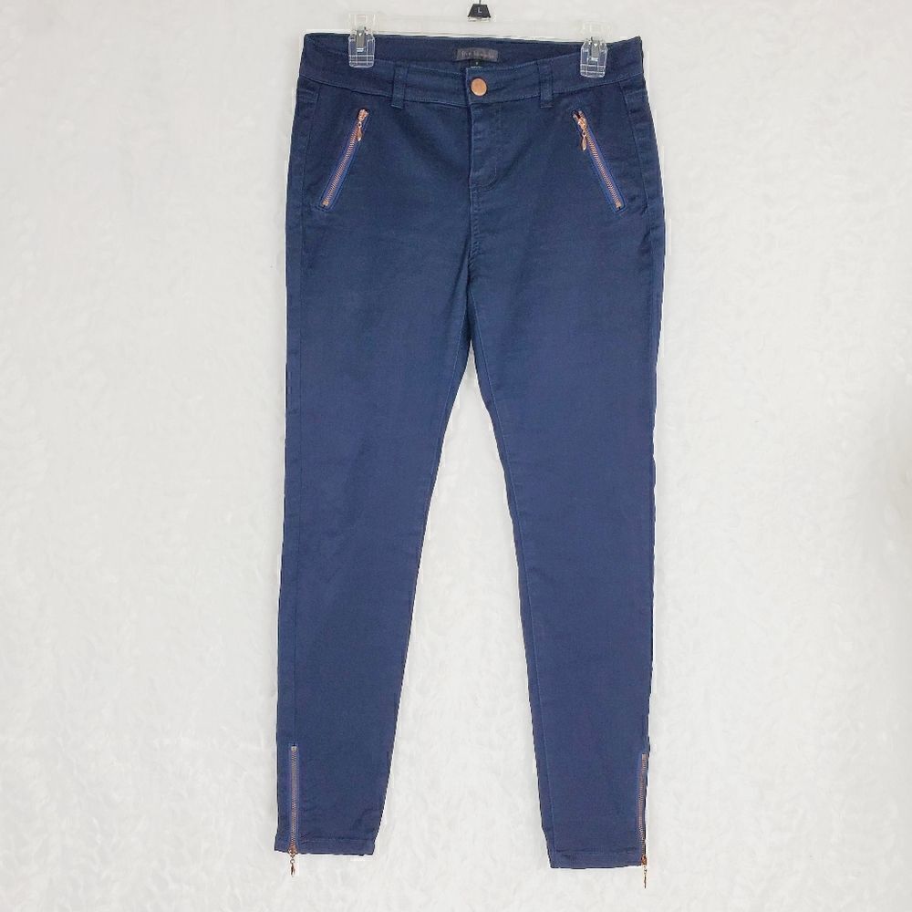 Fire Los Angels Blue skinny pants rose gold zippers Size 5‎